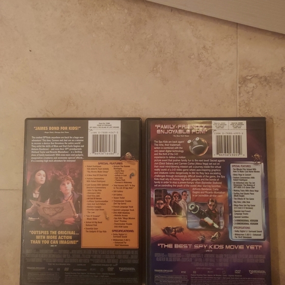Lot Of 2 Dvds Spy Kids 2 The Island Of Lost Dreams Spy Kids 3-D Game Over Tested - Picture 2 of 2